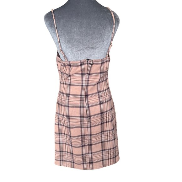 Y2K Plaid Mini Slip Dress With Adjustable Spaghetti Straps By Love Culture - Picture 3 of 5